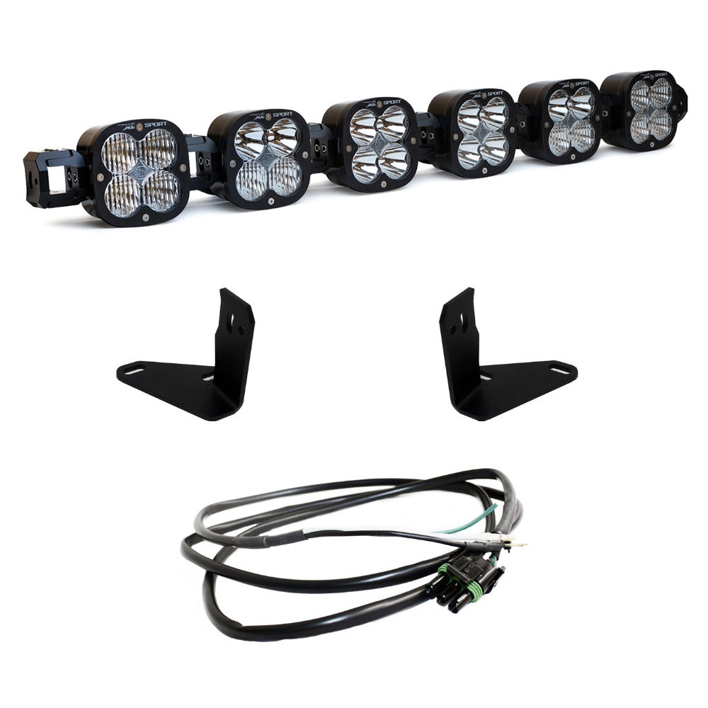 '21-23 Ford Bronco Baja Designs 6 XL Linkable LED Light Kit Display of Included Parts 