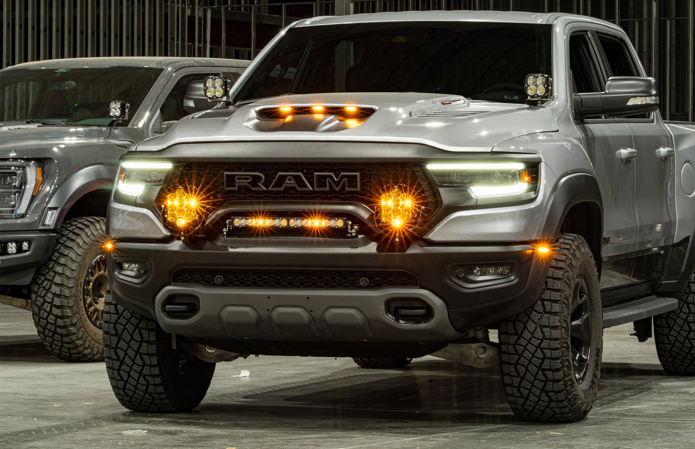 '21-22 Ram TRX 1500 Baja Designs LP9 Pro Bumper Light Kit display