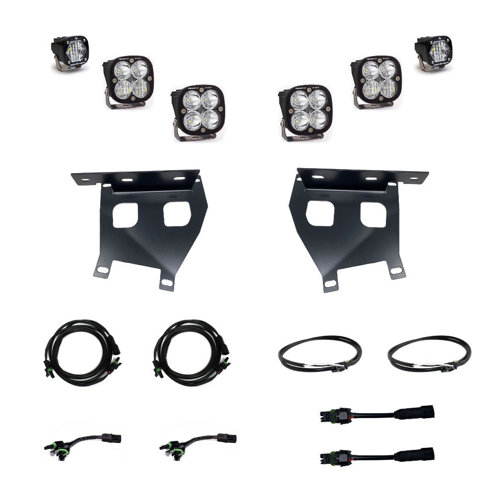 '21-22 Ford Raptor Baja Designs "Sport" Fog Light Pocket Kit Display of Included Parts 