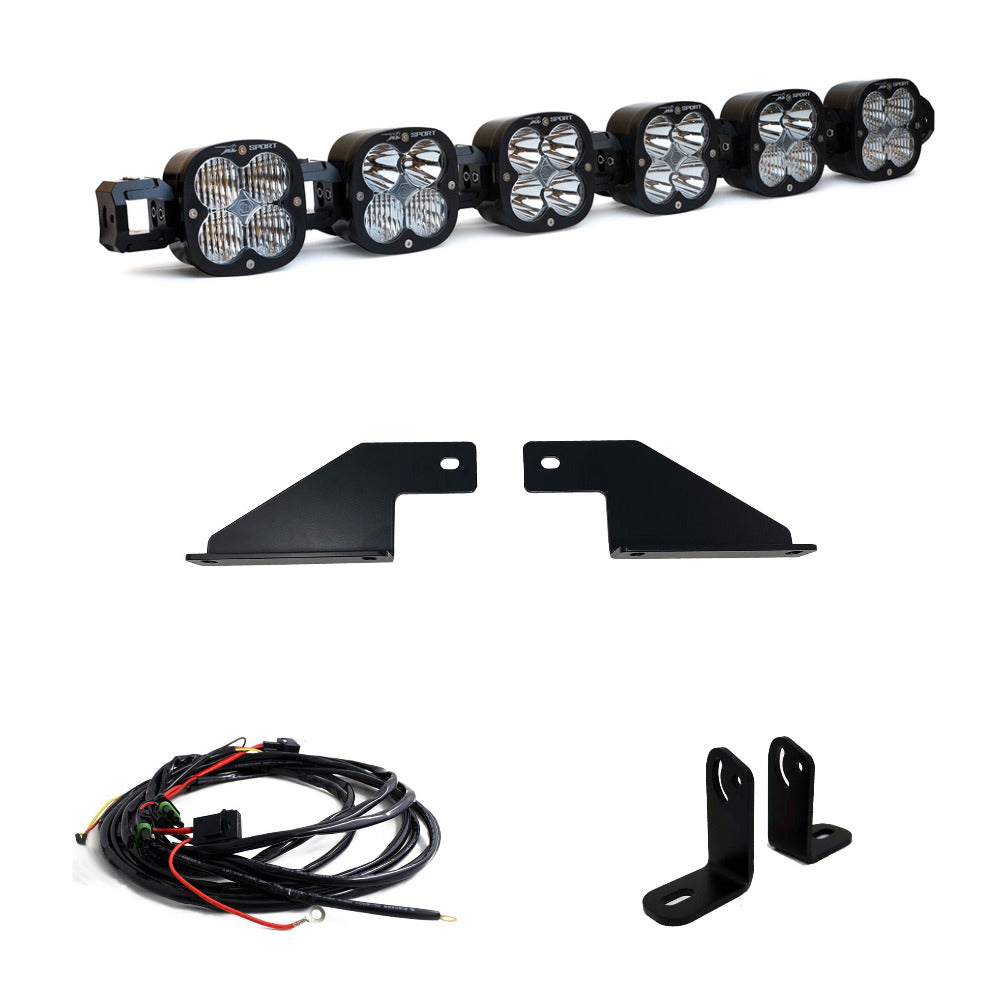 '21-22 Ford Raptor Baja Designs 6 XL Linkable Kit Display of Included Parts 