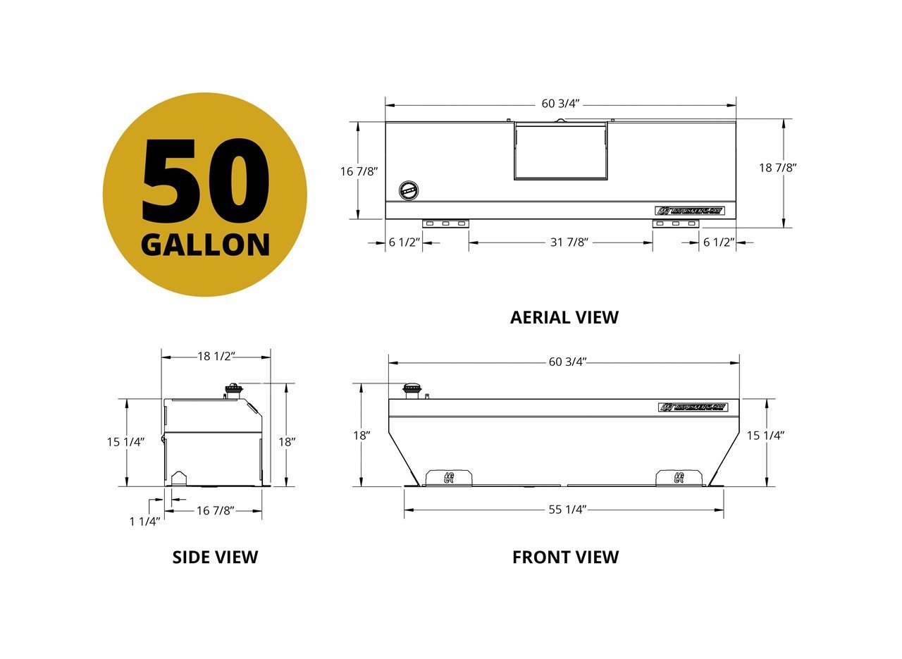 50 Gallon In-Bed Auxiliary Fuel Tank System design