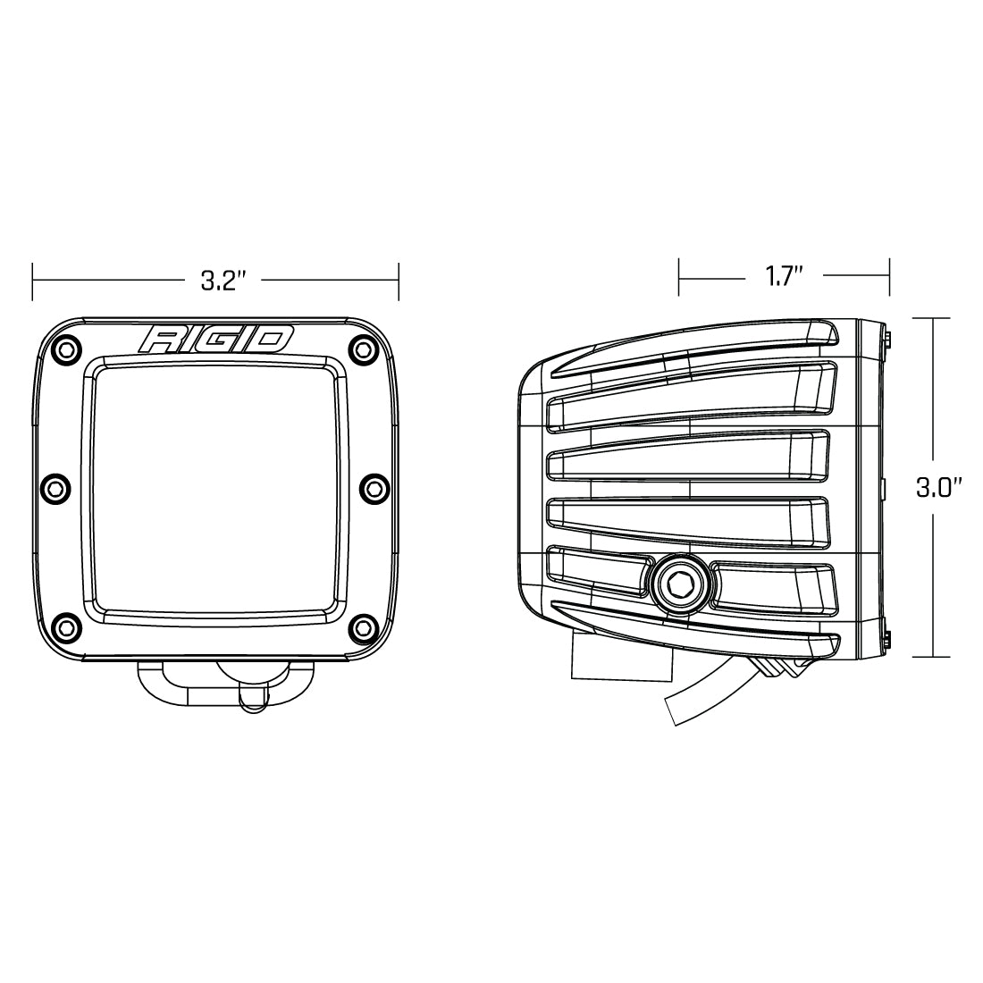 Rigid Industries D-Series Pro SAE Fog Light Yellow (Pair) design