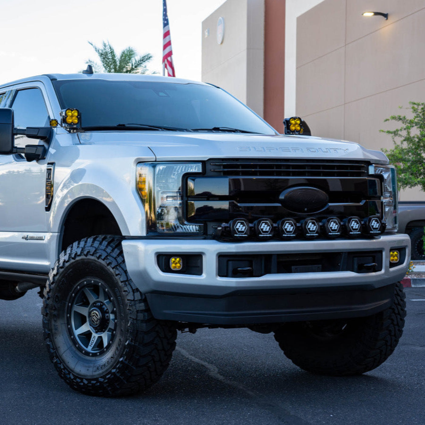 SDHQ Built A-Pillar Add A Light Mount Kit for Baja Designs XL Series Lights installed 