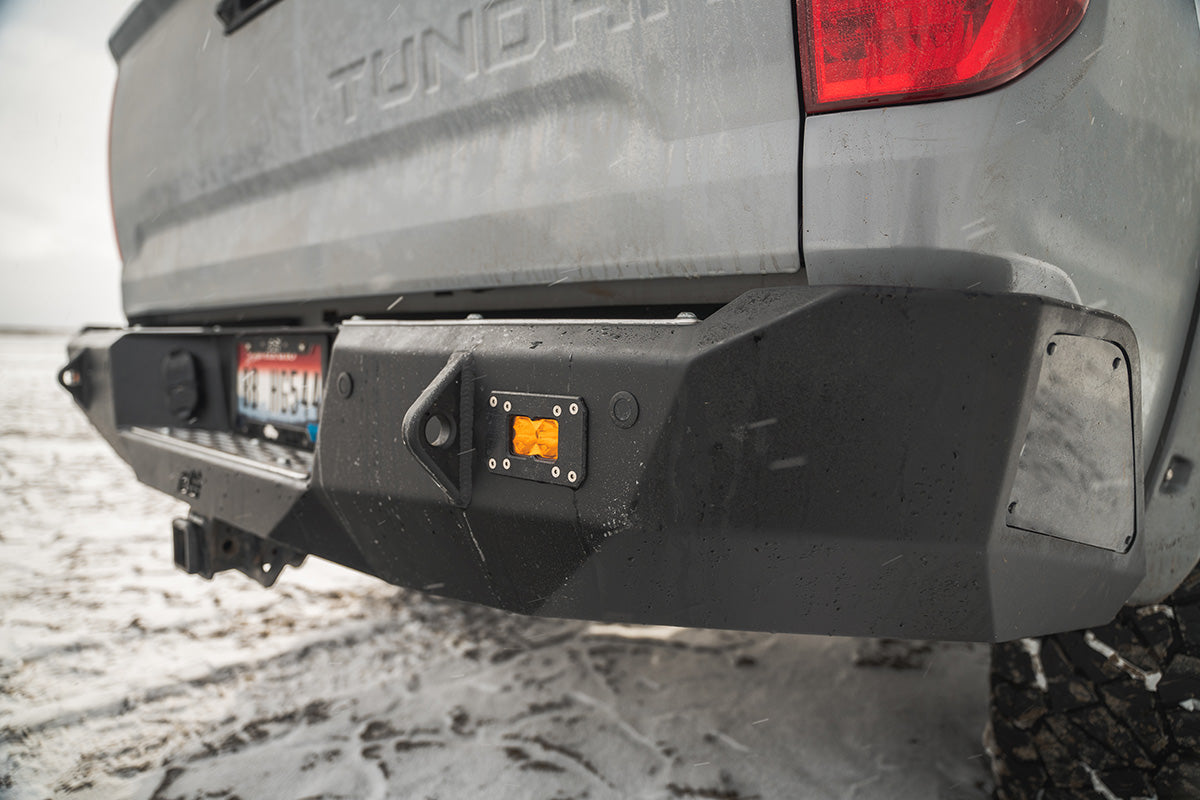 '14-21 Toyota Tundra CBI Off-Road Rear Bumper Close-up Display on vehicle 