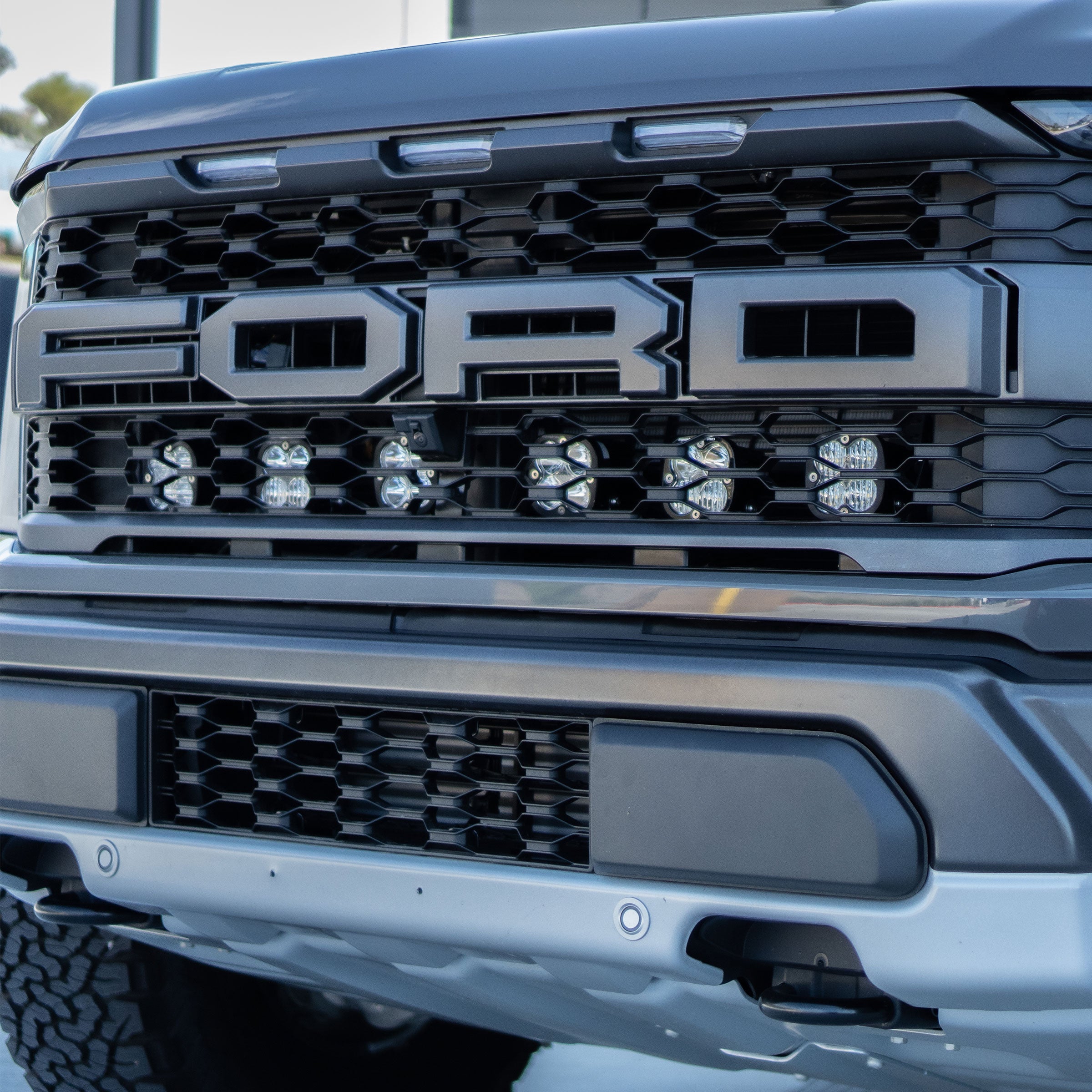 '21-22 Ford Raptor Baja Designs Squadron Series Behind the Grille Kit display on Vehicle 