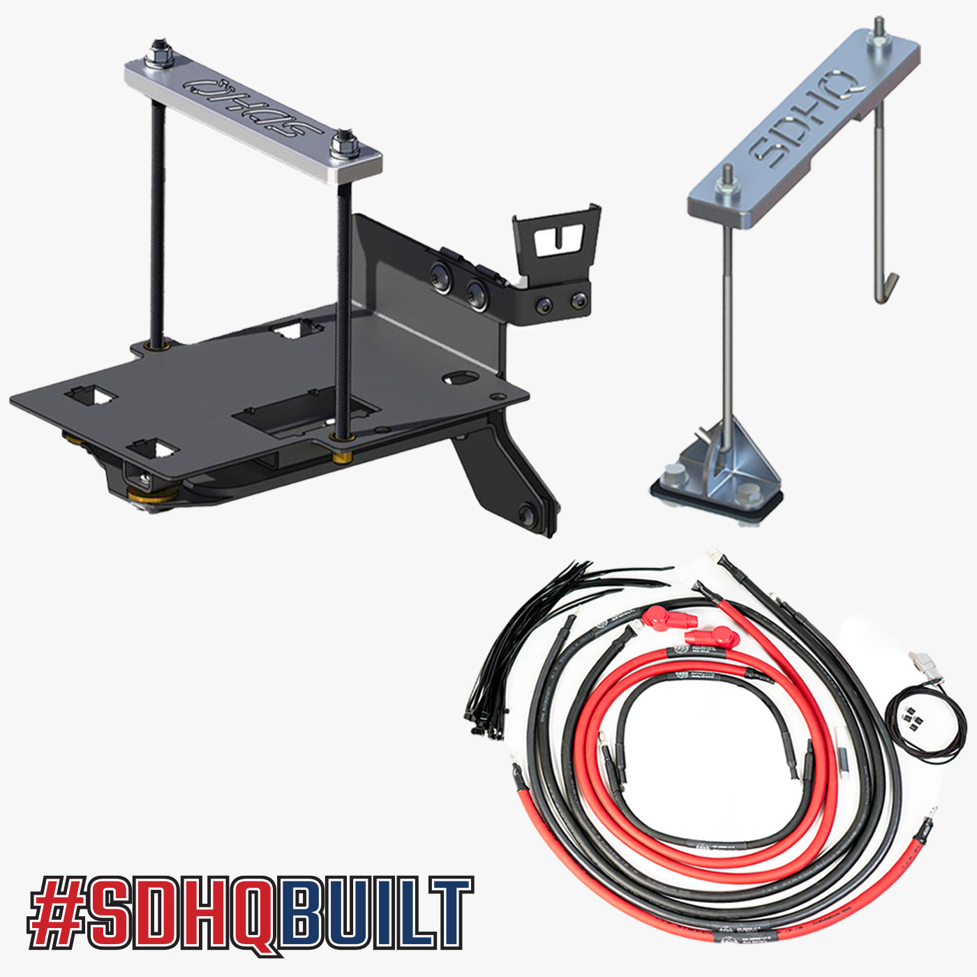 '08-21 200 Series Toyota Land Cruiser "Build your Own" SDHQ Dual Battery Kit display of included components