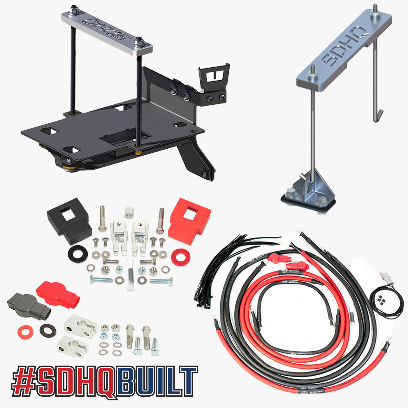 '08-21 200 Series Toyota Land Cruiser "Build your Own" SDHQ Dual Battery Kit display of included components