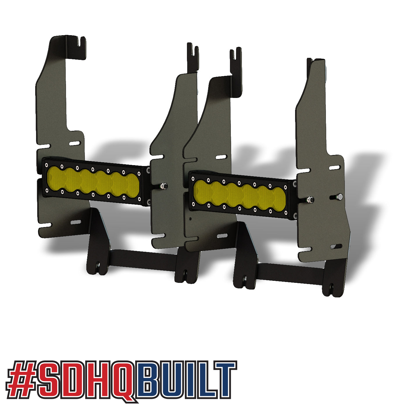 2025 Ram 1500 RHO SDHQ Built Behind the Grille LED Light Bar Mount design with lights
