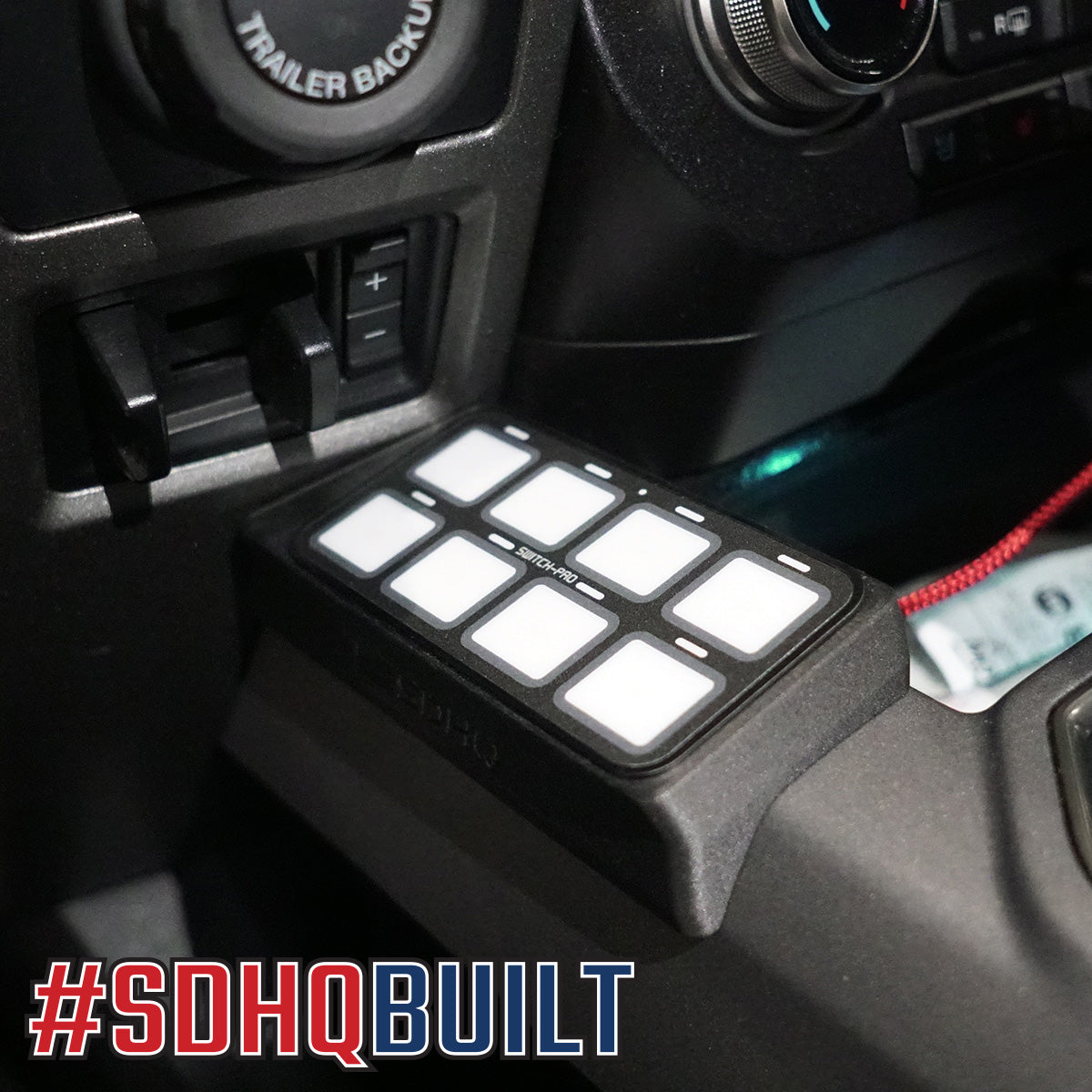 '15-20 Ford F150 SDHQ Built Switch Pros SP-9100 Flow Through Center Console Keypad Mount display