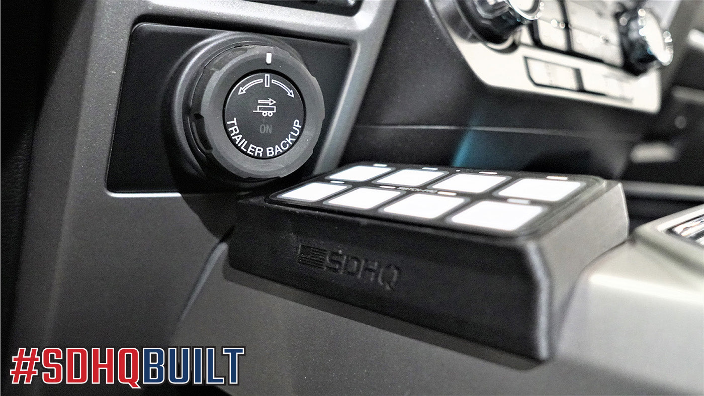 '17-Current Ford F250/350 SDHQ Built Switch Pros SP-9100 Flow Through Center Console Keypad Mount