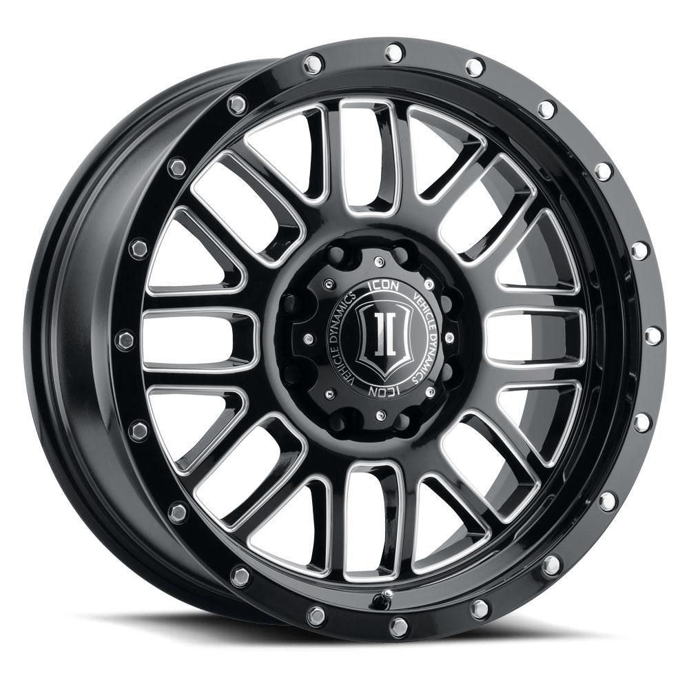 Alpha 20" Gloss Black w/ Milled Windows Wheels Icon Alloys display