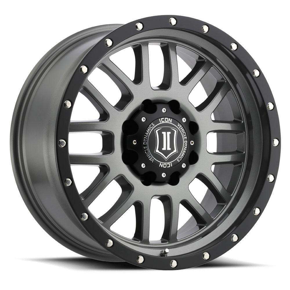 Alpha 20" Gun Metal Finish Wheels Icon Alloys display