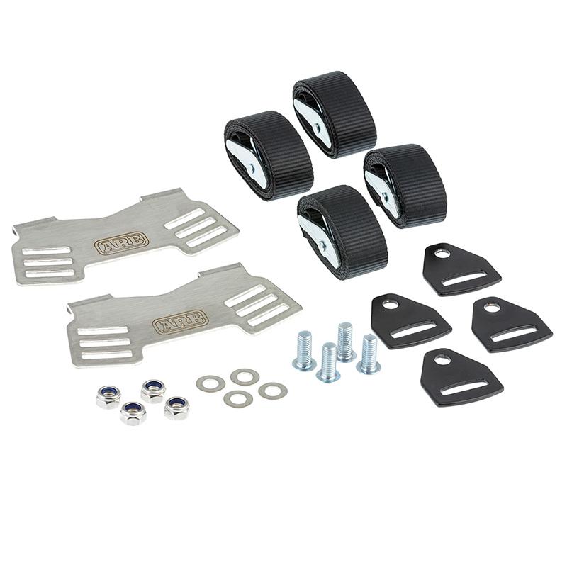 ARB Zero Series Fridge Tie Down Kit Display of Included Parts