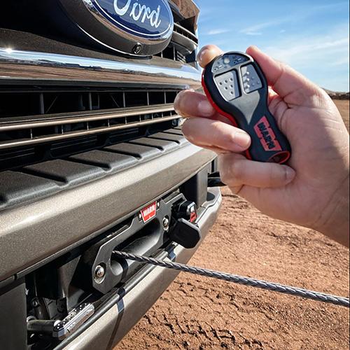 Ford Performance by WARN® Ford Super Duty Winch Kit 2020-2022 Close-up Display on Vehicle 