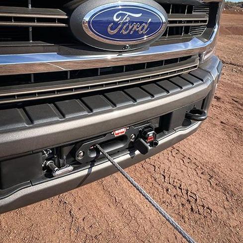 Ford Performance by WARN® Ford Super Duty Winch Kit 2020-2022 Close-up Display on Vehicle 
