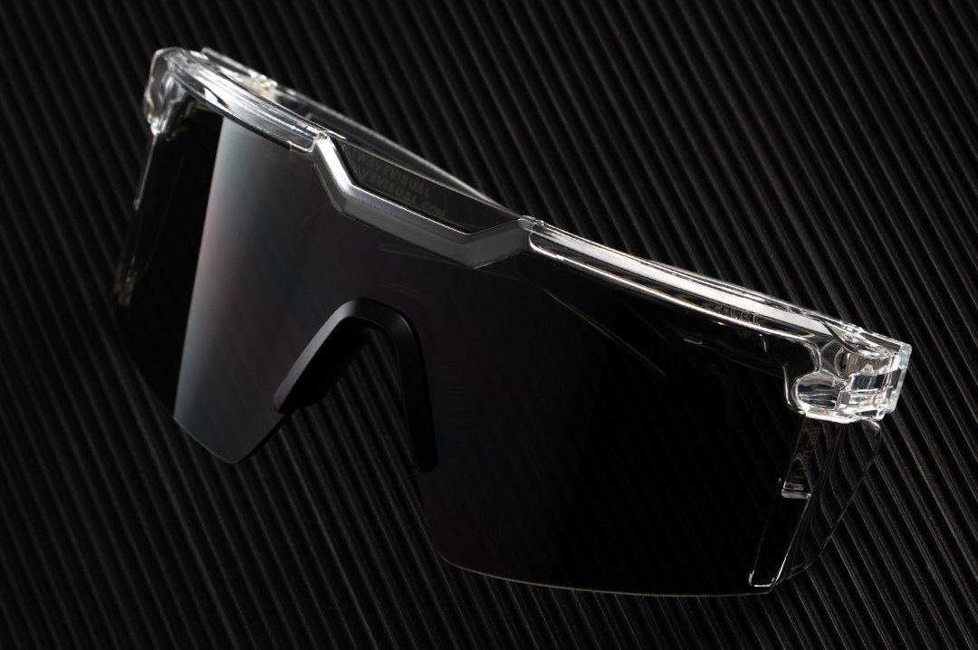 Future Tech Clear Frame Sunglasses - Black Lens Sunglasses Heatwave