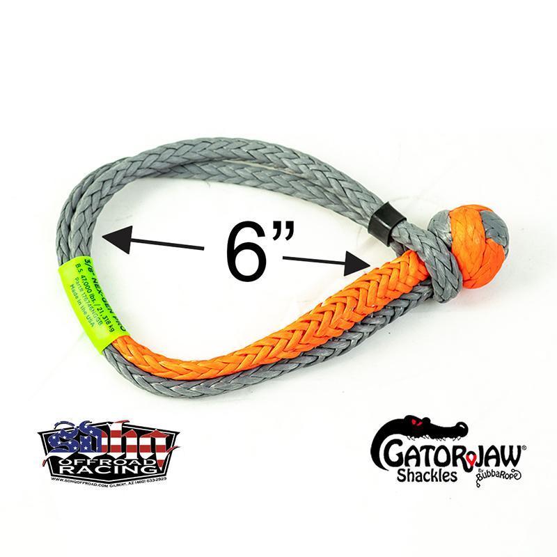 3/8" Gator Jaw NEXGEN PRO Synthetic Shackle Orange and Gray Diameter 