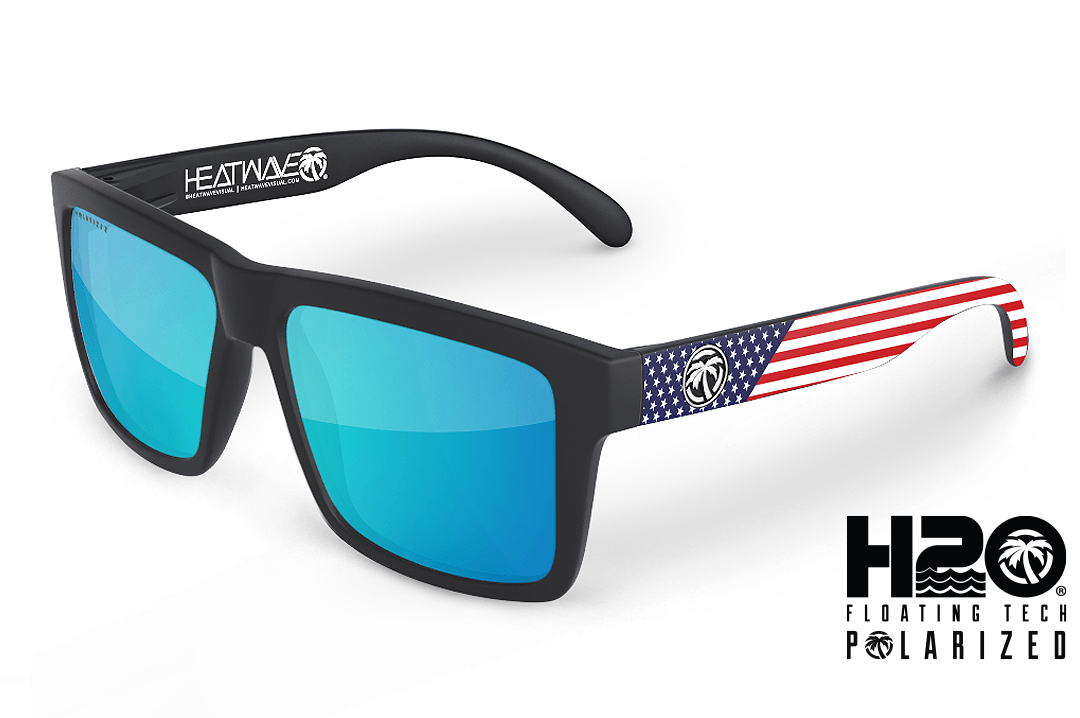 H20 Vise Floating Stars & Stripes USA Polarized Sunglasses Sunglasses Heatwave