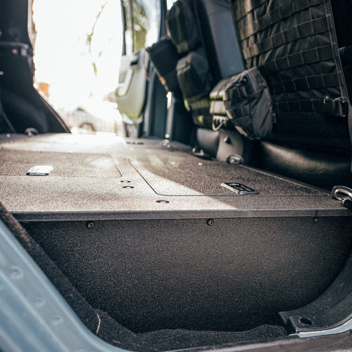 Jeep JKU and JLU Goose Gear Second Row Delete Infill Panel Display in vehicle 