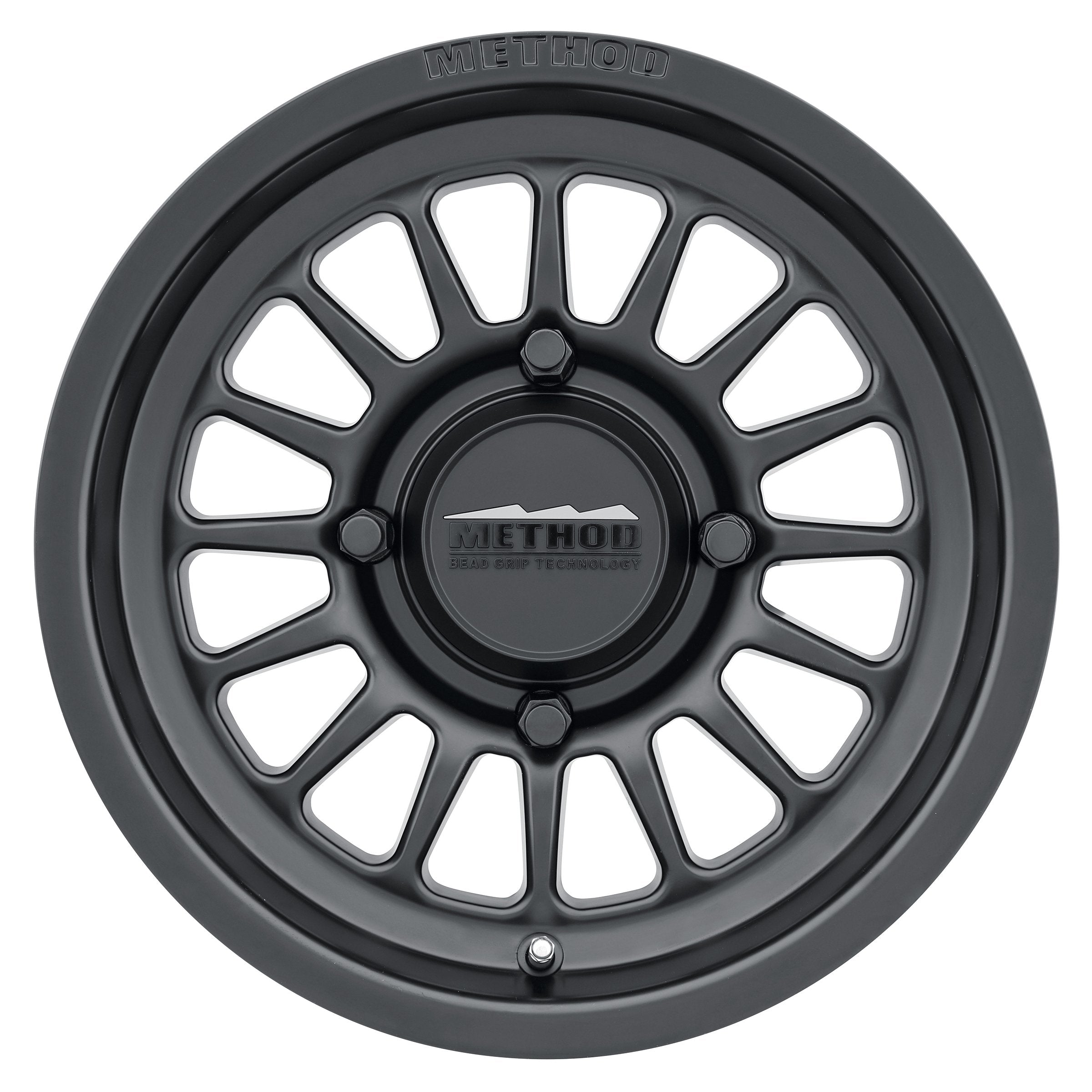 MR411 UTV Bead Grip Wheels Matte Black Wheel Method (front view)