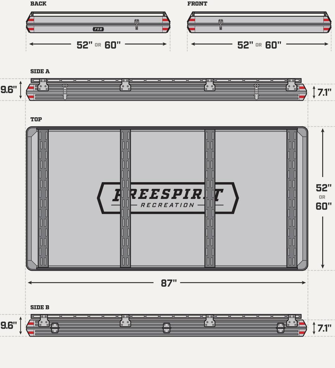 Odyssey Series Hard Top 55" Roof Top Tent w/ Black Top Roof Top Tent Freespirit Recreation design