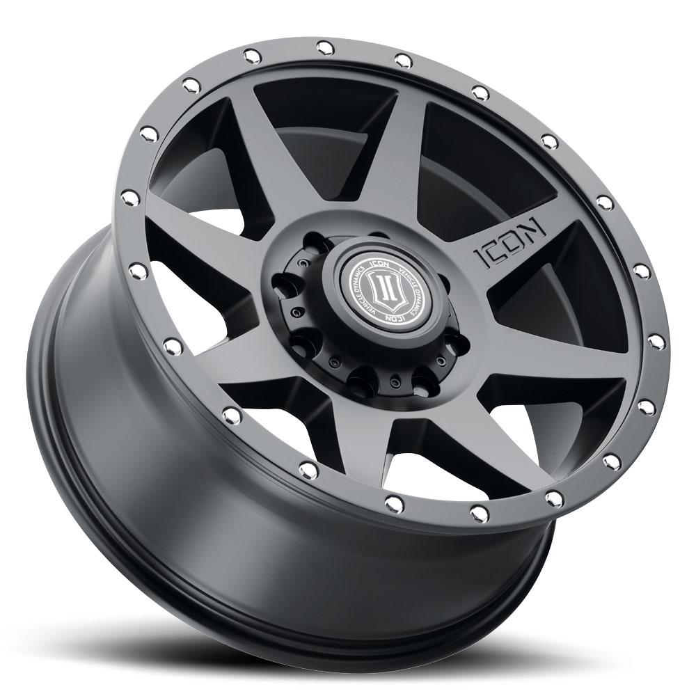 Rebound 20" Wheel Icon Alloys Satin Black Finish display