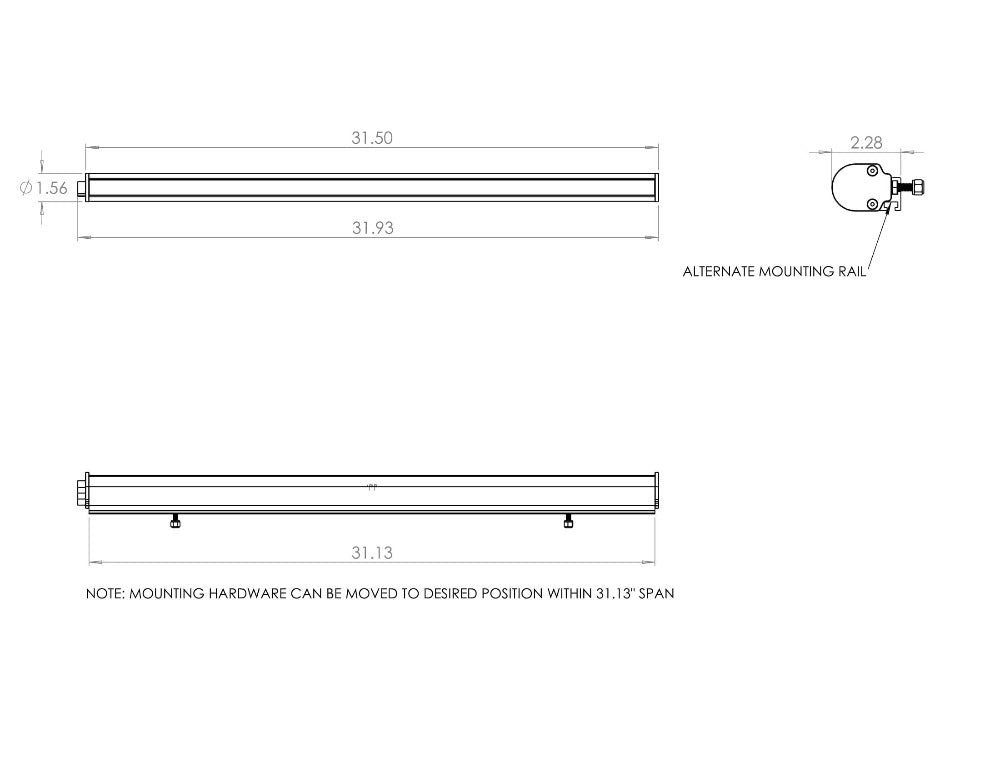 RTL-B, 30" Light Bar Lighting Baja Designs Diagram of Design