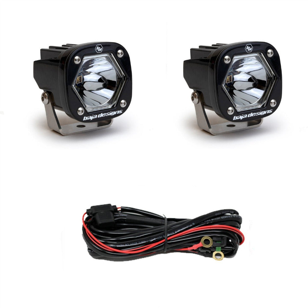 S1 Series Spot Laser Light-Pair Lighting Baja Designs Display of Included Parts 