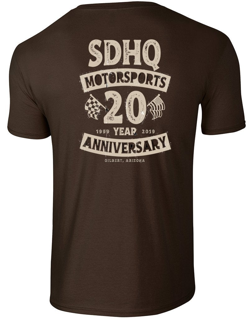 SDHQ Motorsports 20 Year Anniversary Brown Men's T-Shirt Apparel SDHQ Off Road 