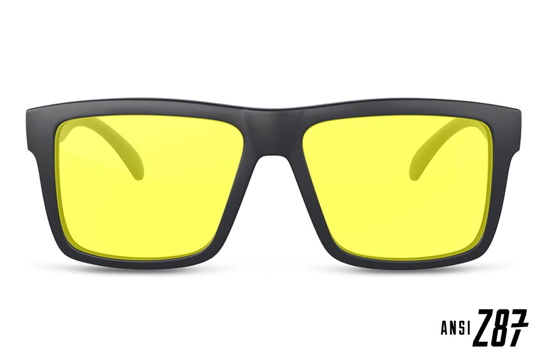 Vise Series Z87 Sunglasses-HI-VIS Yellow Lens Heatwave 